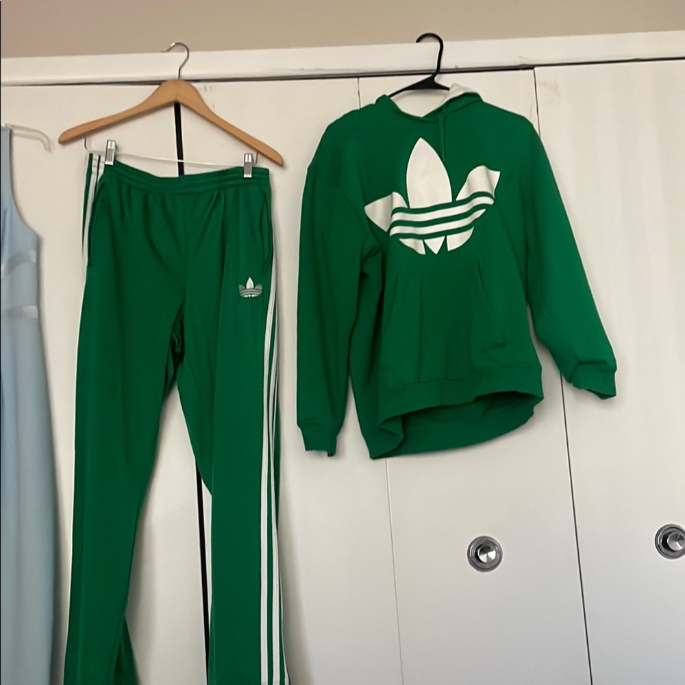 Adidas Emerald Green Hoodie and Pants Set